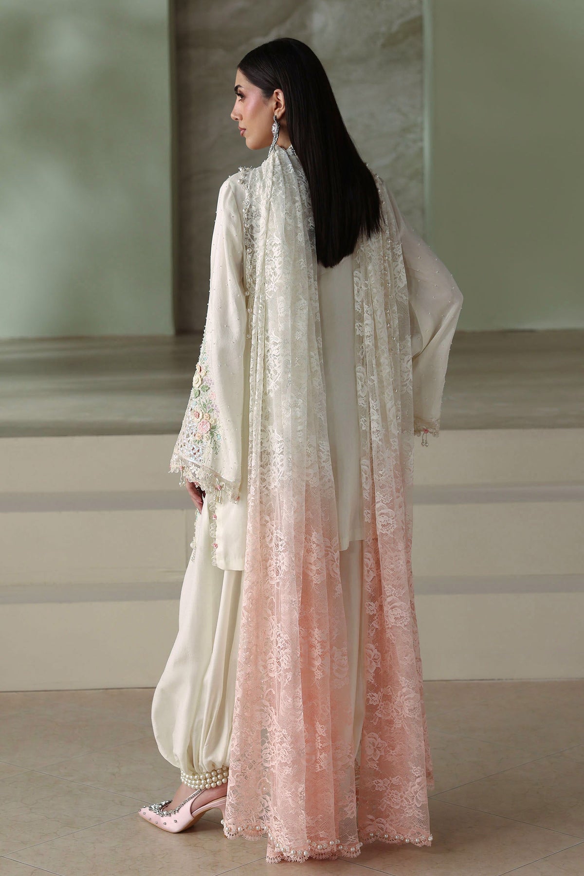 Maria B Soiree 2026 Off-White Pakistani designer suit