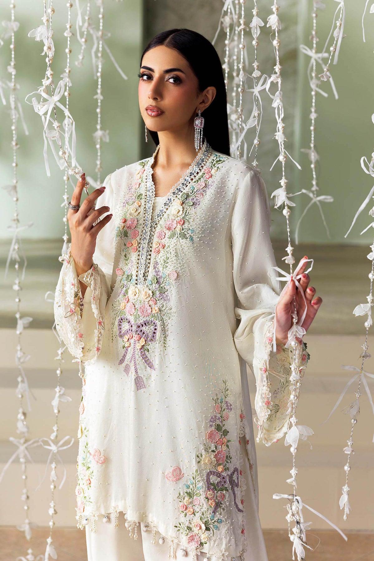 Maria B Soiree 2026 Off-White Pakistani designer suit