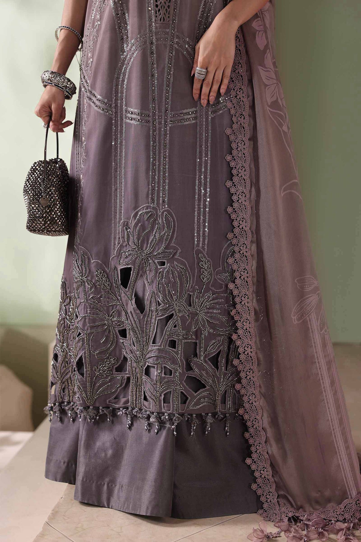Maria B Soiree 2026 Coffee Grey Pakistani designer suit