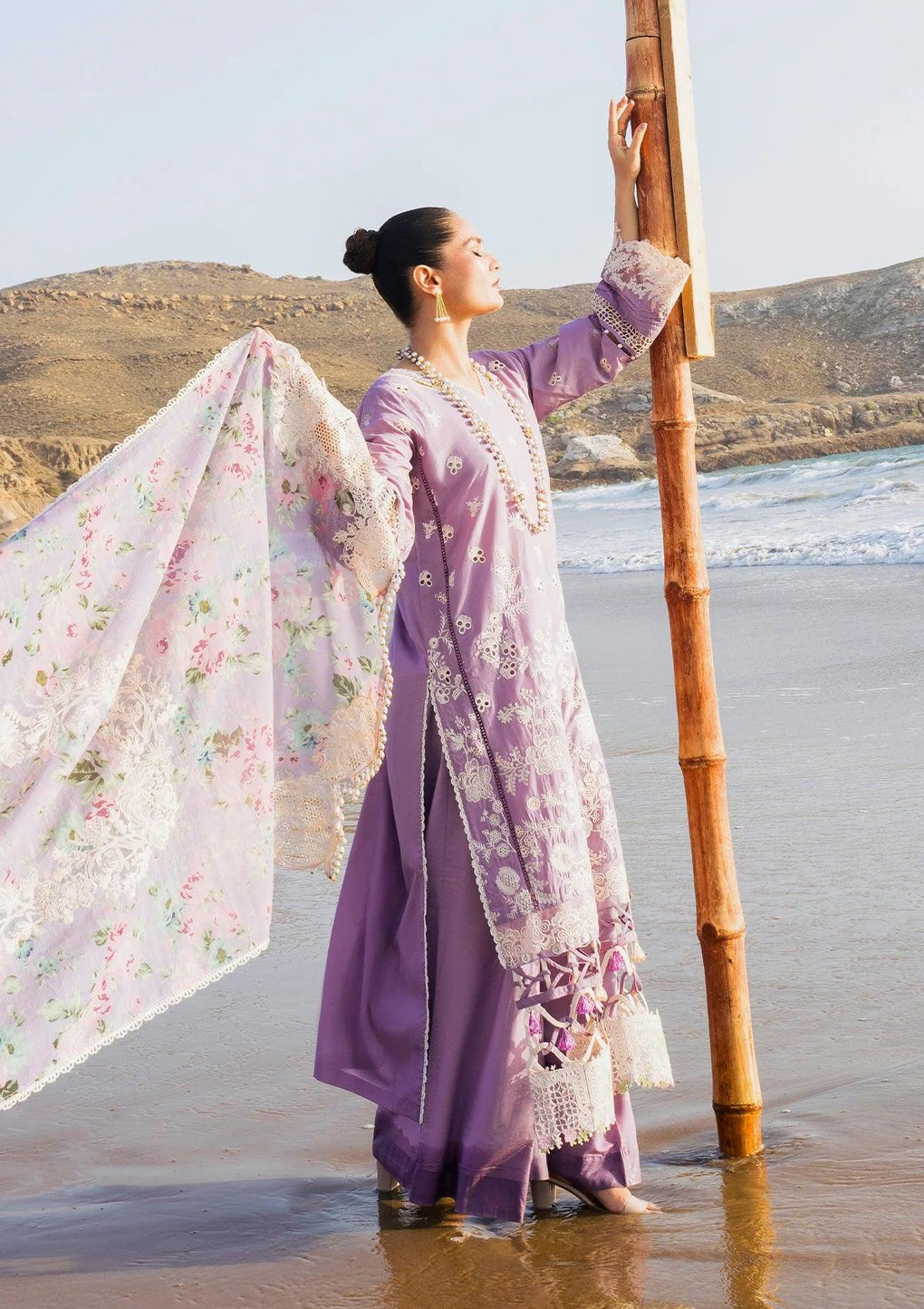 ELAF | HAI KUCH" FESTIVE LAWN 2024 | EHK-02A Banafsha - LebaasOnline