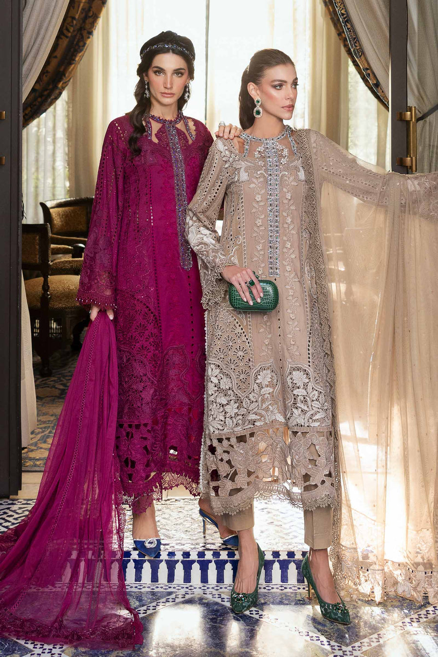 Shop the latest Luxury Lawn collection of Maria B Lawn 2025 Clothes Unstitched/ready 3 Piece Suits for Winter 2025 and also for Spring/Summer. Available for customisation at LebaasOnline. Maria B's latest lawn, digital print attire and MBROIDERED Pakistani Suits for Women in the UK, USA