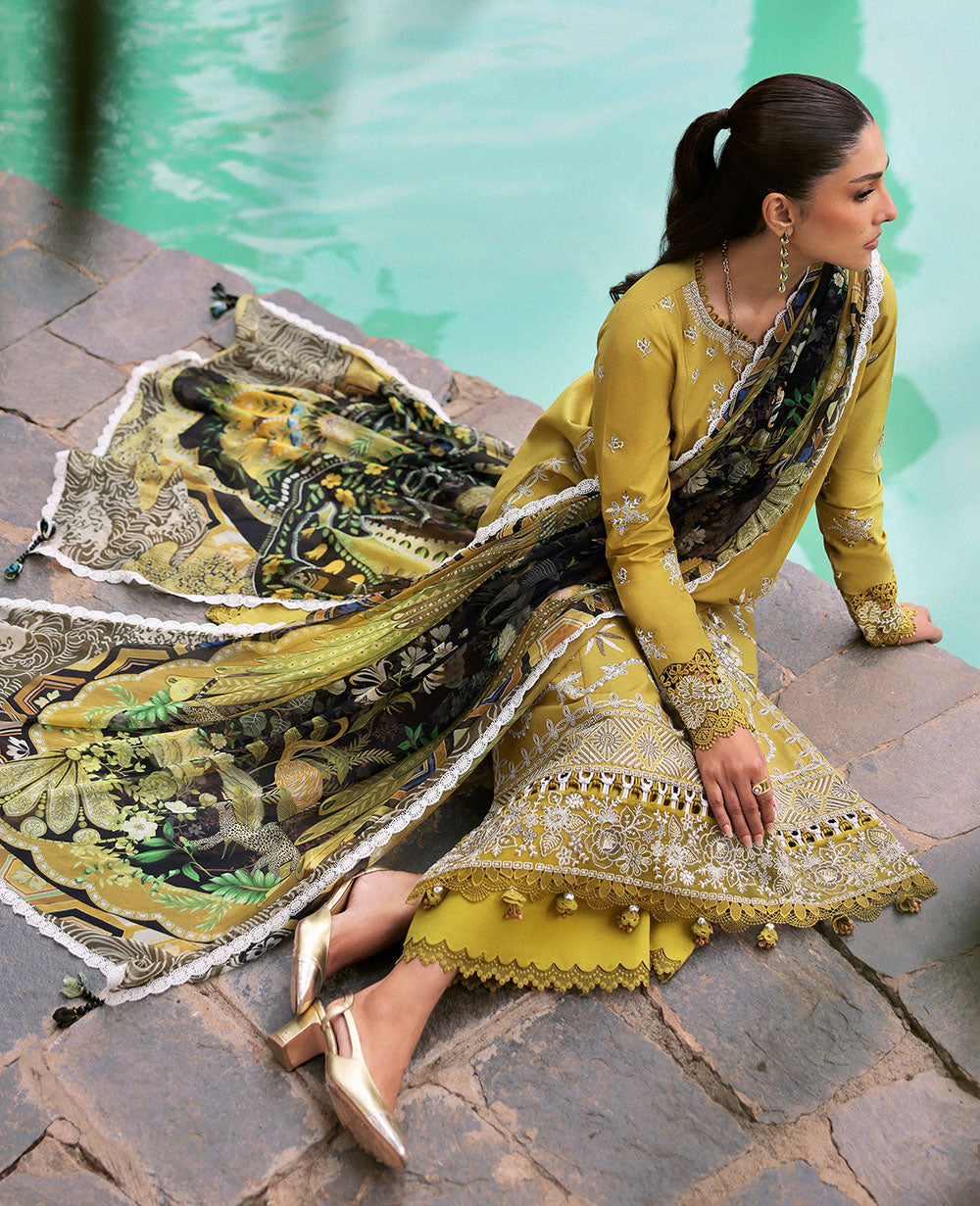 Buy Republic Womenswear | TALIA Summer Lawn '25 | NUMA (D1-A) wear for the Pakistani look. The heavy embroidery salwar kameez, Designer designs of Republic women's wear, Maria B, Asim Jofa, Crimson are available in our Pakistani designer boutique. Get Velvet suits in UK USA, UAE, France from Lebaasonline @ Sale Prize.