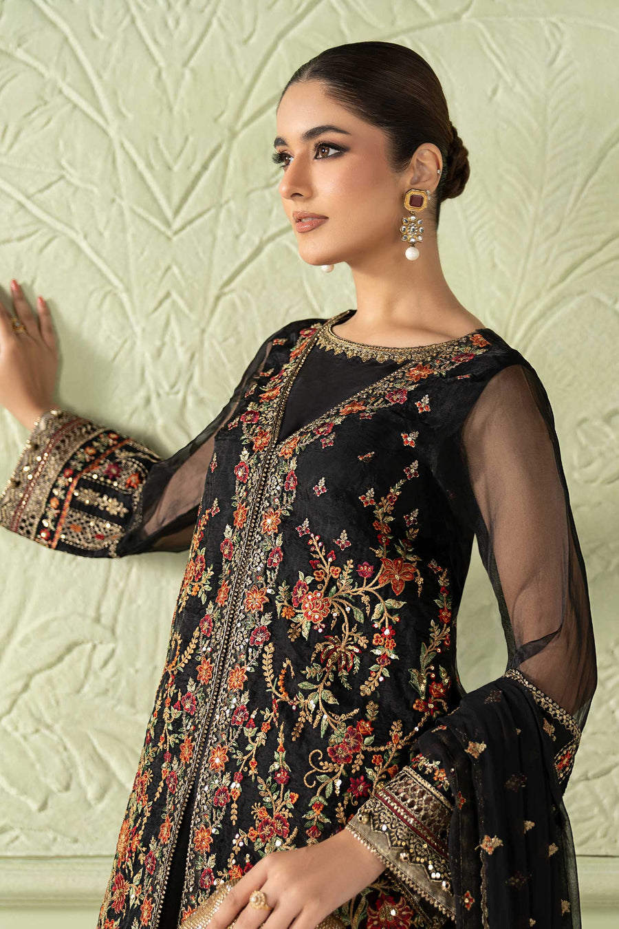 Maria.B | Shehnai Luxury Formal Winter Edit '25 available at Lebaasonline. The largest stockiest of M.prints Dresses in the UK. Shop Maria B Clothes Pakistani wedding. Maria B Chiffons, Mprints, Maria B Sateen Embroidered on discounted price in UK USA Manchester London Australia Belgium UAE France Germany Birmingham on Sale.