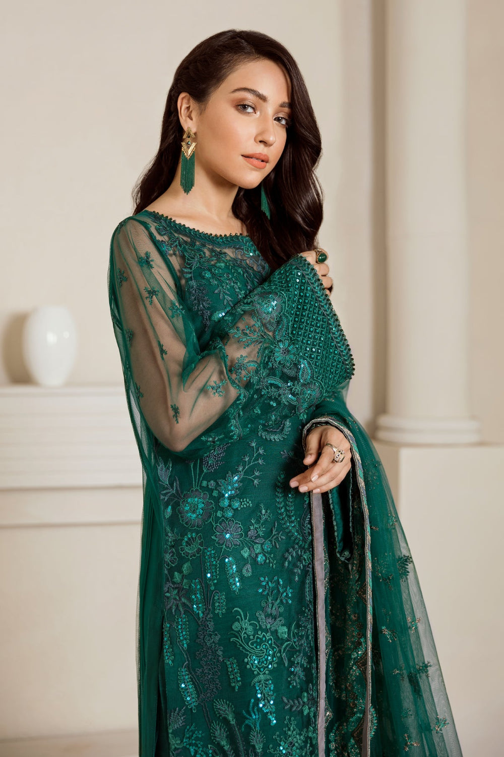 Buy EMBROIDERED NET SF-33 - Collection 2025 Online at Great Price! Available For UK, France & Germany. Baroque dresse from Pakistan & for SALE in the UK, USA, Manchester & London. Book now ready to wear & unstitched. Shop Wedding, festive, summer or winter branded outfits from Lebaasonline