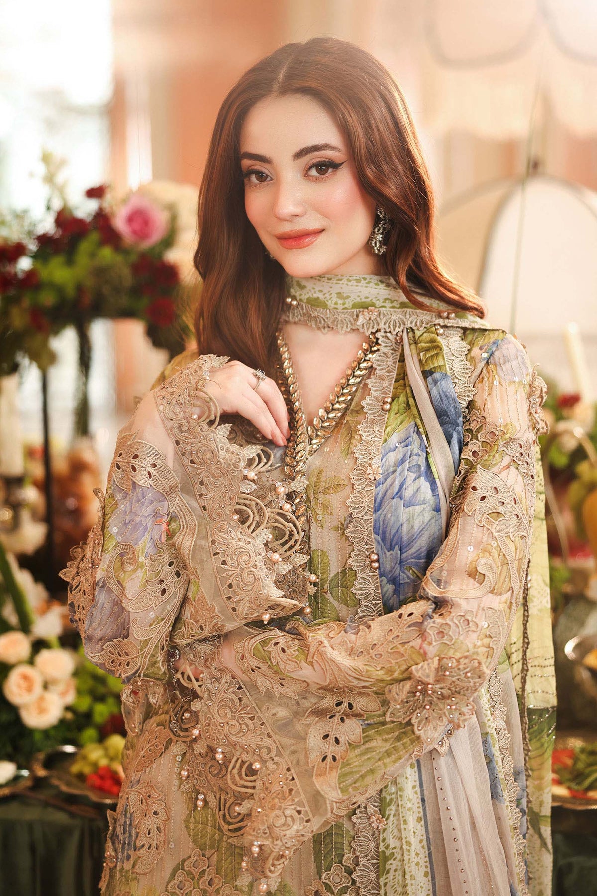 Shop Maria.B Chiffon Collection 2026 | Royal Tea Affair at Lebaasonline.co.uk. Discover elegant Pakistani designer chiffon suits, luxurious embroidery and timeless festive styles with worldwide delivery.