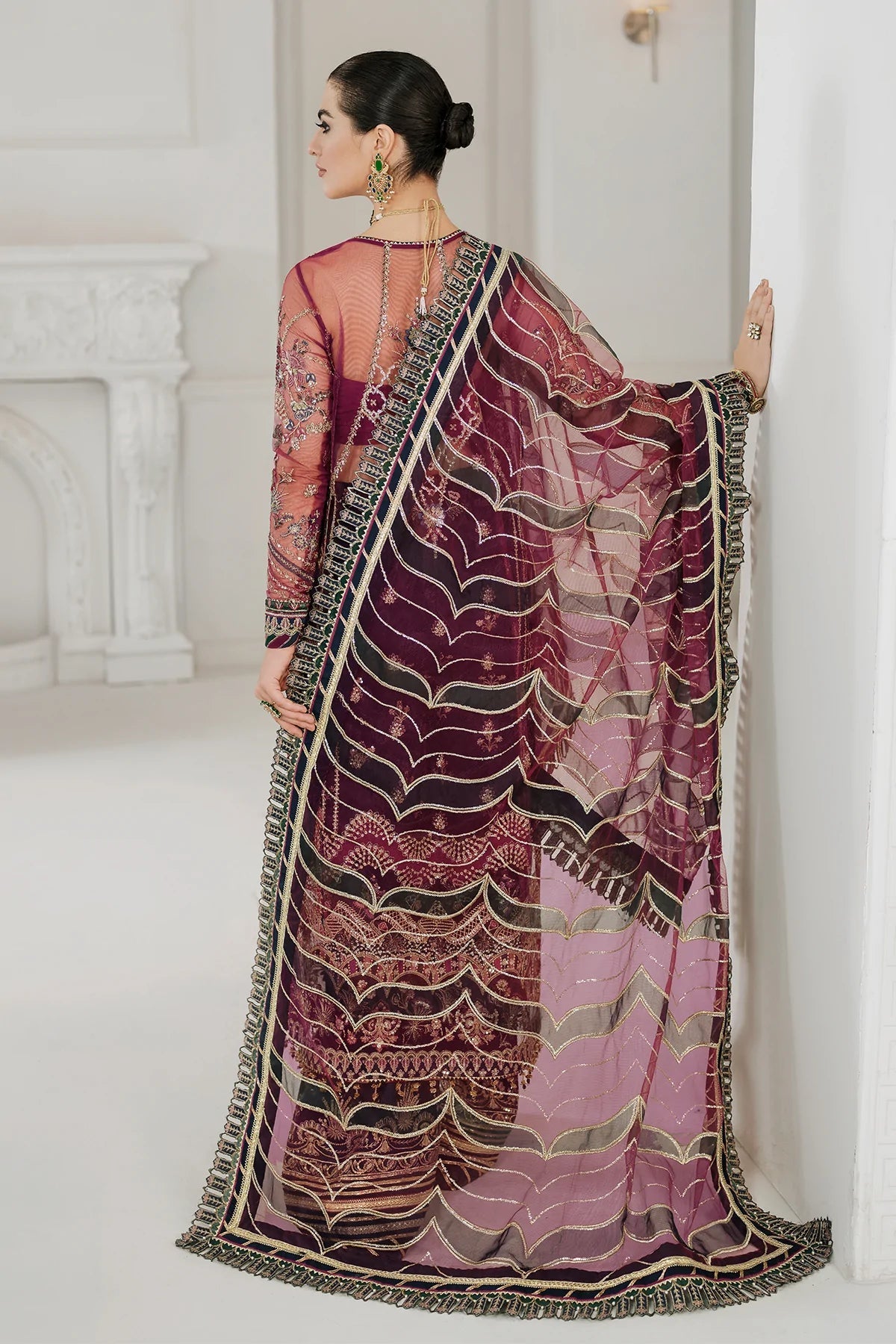 Buy Baroque | Embroidered Net 3Pc Suit CH10-D03 - Collection 2025 Online at Great Price! Available For UK, France & Germany. Baroque dresse from Pakistan & for SALE in the UK, USA, Manchester & London. Book now ready to wear & unstitched. Shop Wedding, festive, summer or winter branded outfits from Lebaasonline
