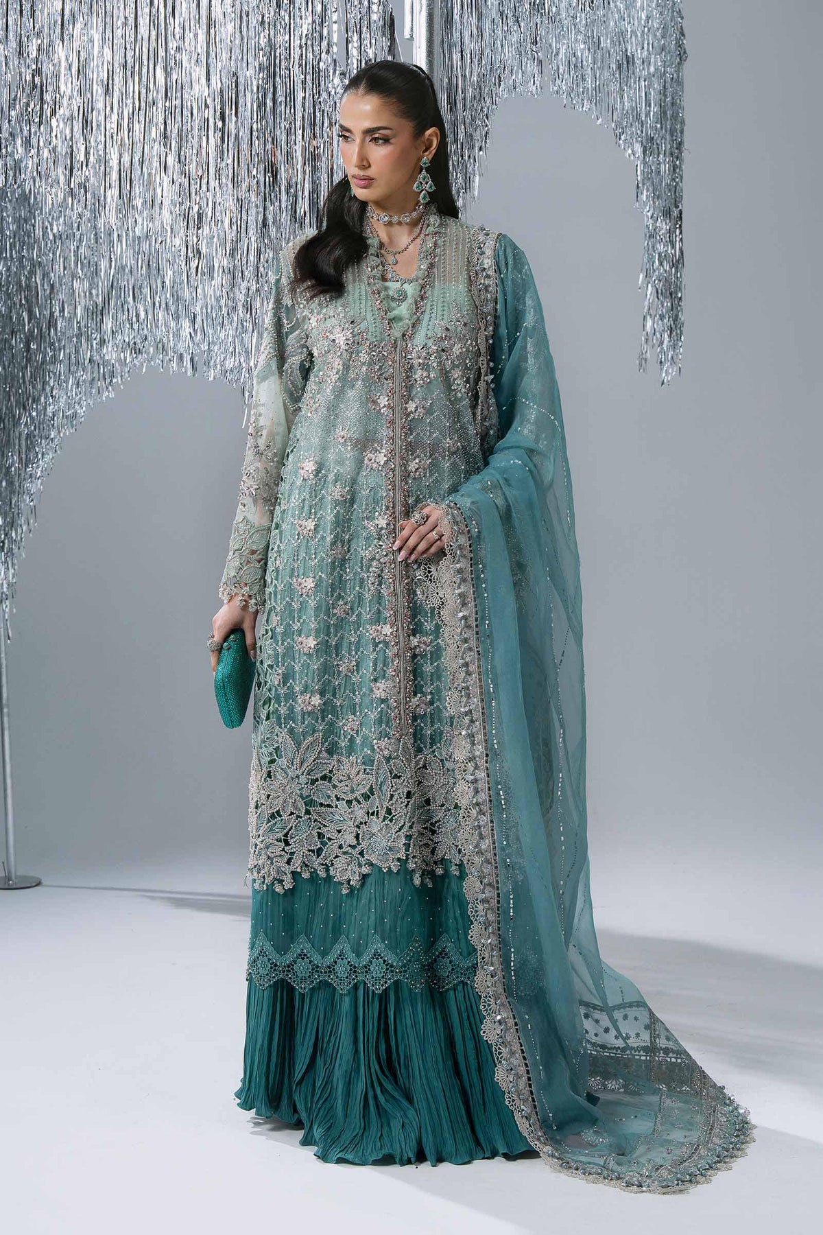 Maria B Mbroidered Wedding Edition '26 | BD-3107-Sea Green
