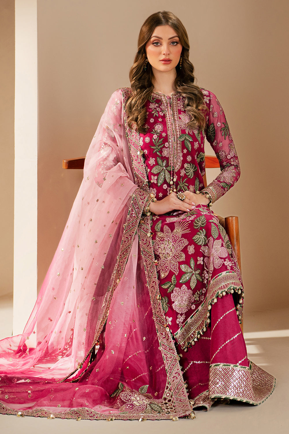 Buy Jazmin | EMBROIDERED CHIFFON WF'25-03. Online at Great Price! Available For UK, France & Germany. Baroque dresse from Pakistan & for SALE in the UK, USA, Manchester & London. Book now ready to wear & unstitched. Shop Wedding, festive, summer or winter branded outfits from Lebaasonline