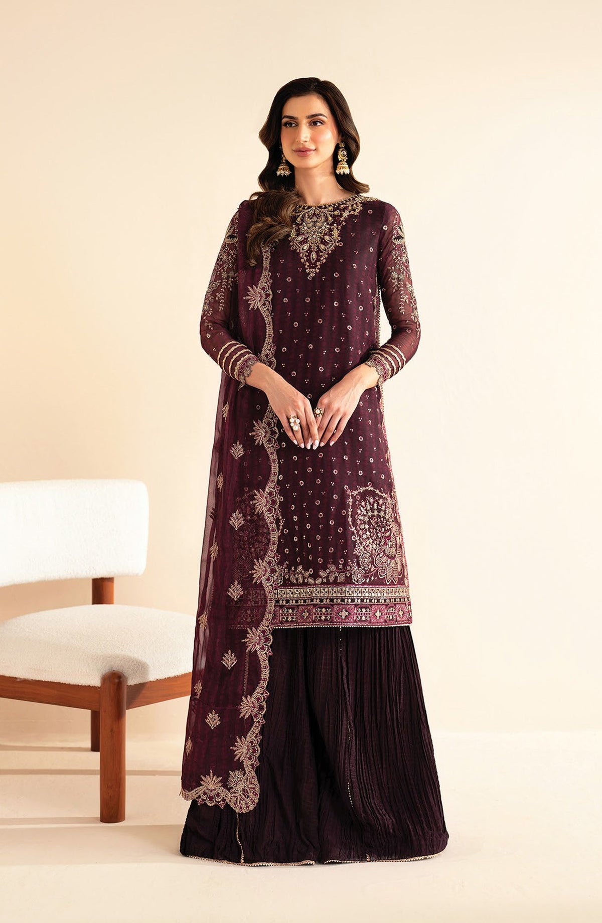 Buy Xenia | Formal Collection - Xenia - D-08 Tiya - XF25LFR - Purple Online at Great Price! Available For UK, France & Germany. Baroque dresse from Pakistan & for SALE in the UK, USA, Manchester & London. Book now ready to wear & unstitched. Shop Wedding, festive, summer or winter branded outfits from Lebaasonline