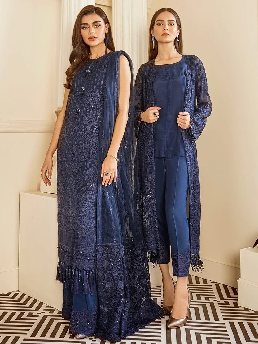 Buy Baroque | Embroidered Chiffon 3 Piece Suit BQ19-02 Delph - Collection 2025 Online at Great Price! Available For UK, France & Germany. Baroque dresse from Pakistan & for SALE in the UK, USA, Manchester & London. Book now ready to wear & unstitched. Shop Wedding, festive, summer or winter branded outfits from Lebaasonline