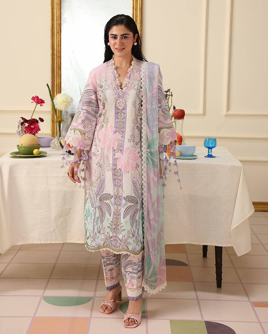 Buy MUSHQ | Soleil 2026-Prints - "Serena Bloom" Designer Dresses Is an exclusively available for online UK @lebaasonline. PAKISTANI WEDDING DRESSES ONLINE UK can be customized at Pakistani designer boutique in USA, UK, France, Dubai, Saudi, London. Get Pakistani & Indian velvet BRIDAL DRESSES ONLINE USA at Lebaasonline.