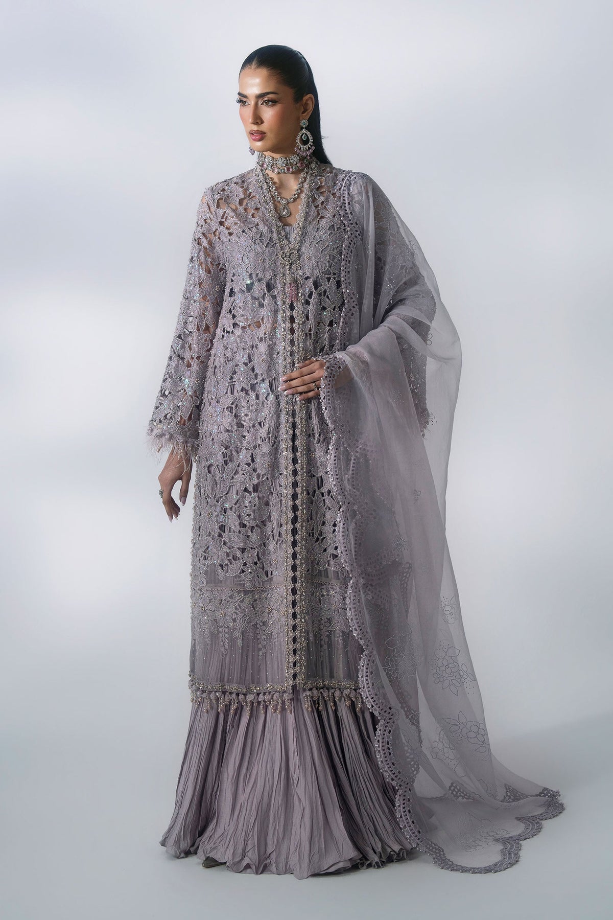 Maria B Mbroidered Wedding Edition '26 | BD-3105-Dusty Lilac