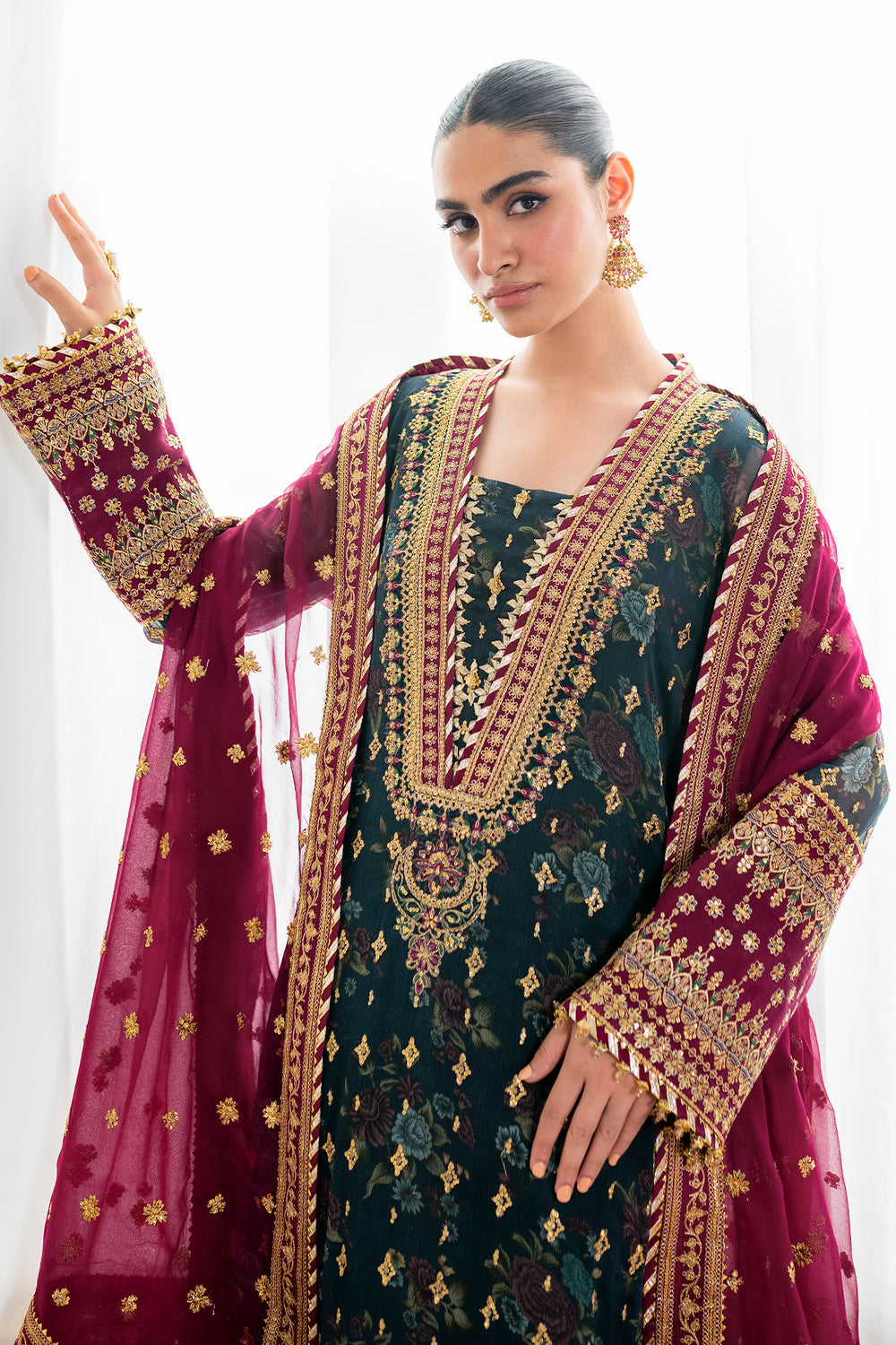 Buy Baroque | EMBROIDERED CHIFFON SF-689 Online at Great Price! Available For UK, France & Germany. Baroque dresse from Pakistan & for SALE in the UK, USA, Manchester & London. Book now ready to wear & unstitched. Shop Wedding, festive, summer or winter branded outfits from Lebaasonline