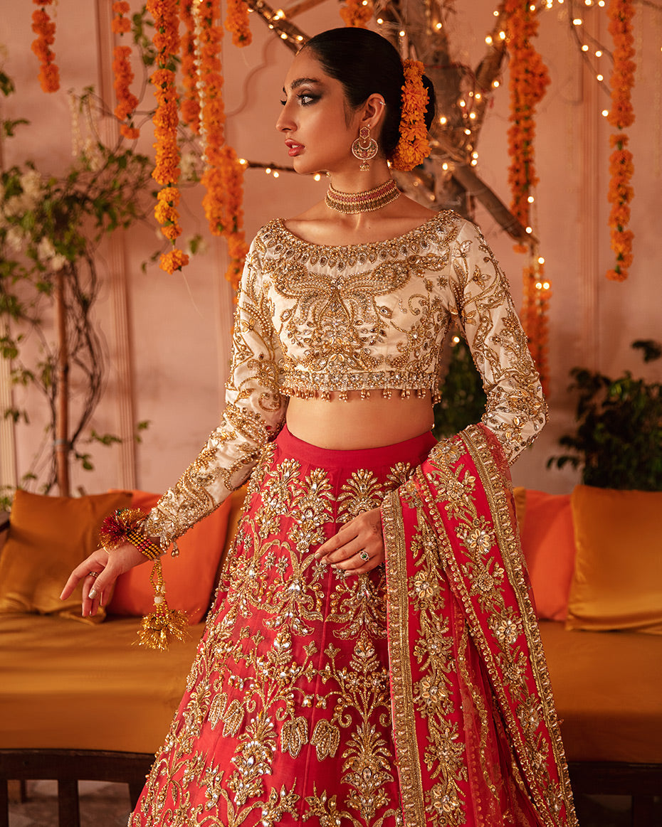Buy Gulaal Bridal collection | Aaima B-18 Dress from Lebaasonline Pakistani Clothes Stockist in the UK @ best price- SALE Shop Gulaal Bridal 2026, Maria B Lawn 2025 Summer Suit, Pakistani Clothes Online UK for Wedding, Bridal Wear Indian & Pakistani Summer Dresses by Gulaal in the UK & USA at LebaasOnline