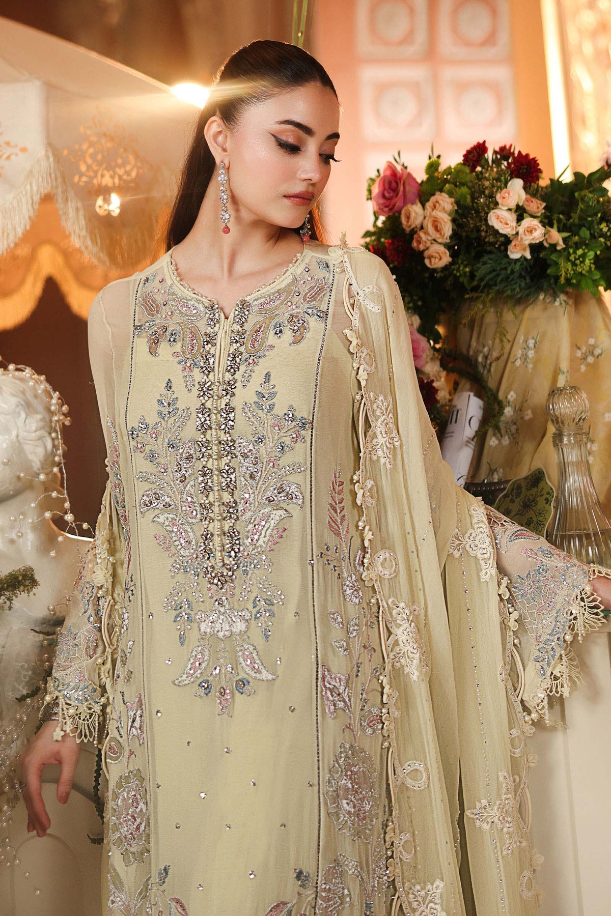 Shop Maria.B Chiffon Collection 2026 | Royal Tea Affair at Lebaasonline.co.uk. Discover elegant Pakistani designer chiffon suits, luxurious embroidery and timeless festive styles with worldwide delivery.