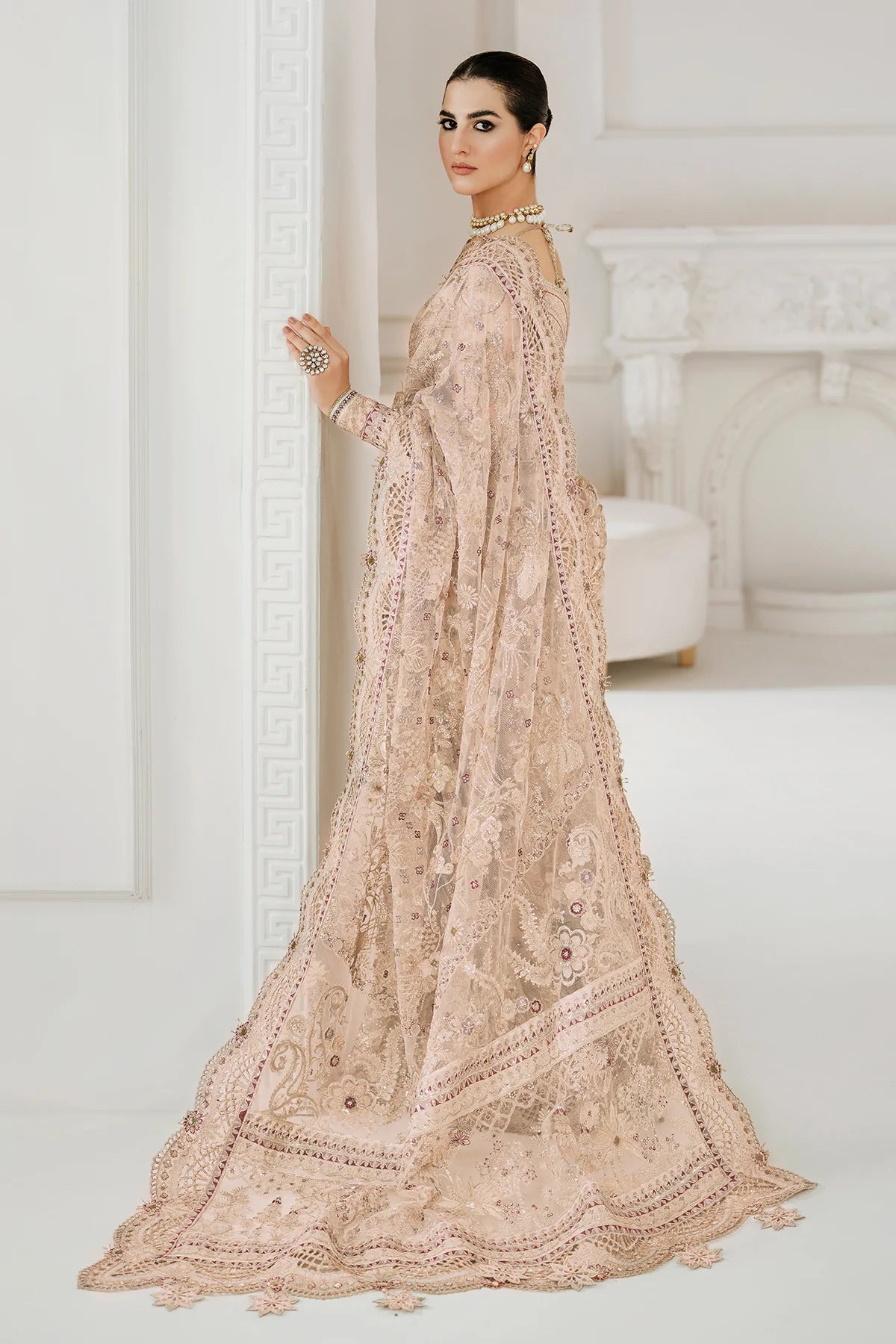 Buy Baroque | Embroidered Net 3Pc Suit CH10-D01 - Collection 2025 Online at Great Price! Available For UK, France & Germany. Baroque dresse from Pakistan & for SALE in the UK, USA, Manchester & London. Book now ready to wear & unstitched. Shop Wedding, festive, summer or winter branded outfits from Lebaasonline