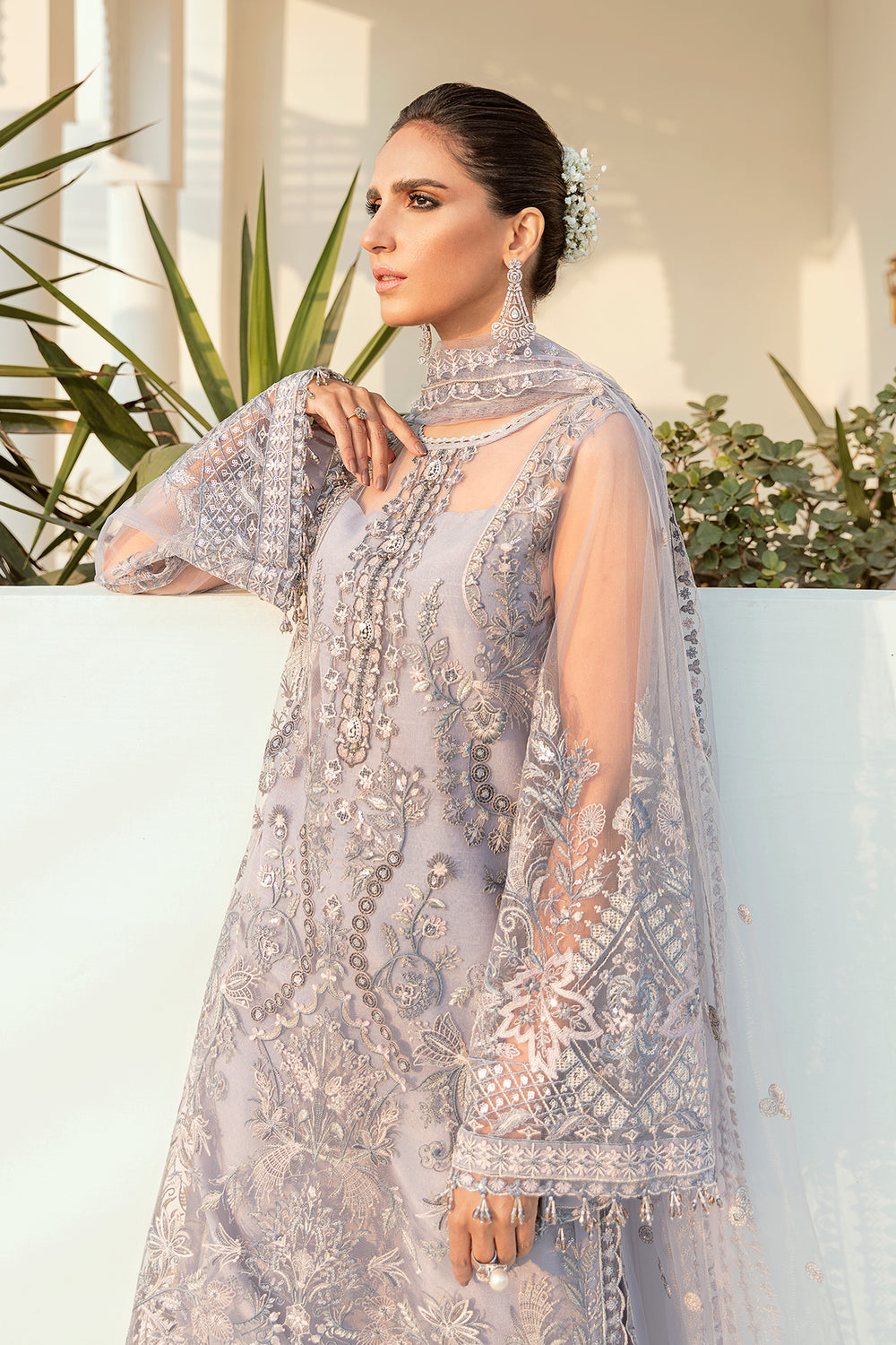 Buy Baroque | EMBROIDERED NET UF-74 - Collection 2025 Online at Great Price! Available For UK, France & Germany. Baroque dresse from Pakistan & for SALE in the UK, USA, Manchester & London. Book now ready to wear & unstitched. Shop Wedding, festive, summer or winter branded outfits from Lebaasonline