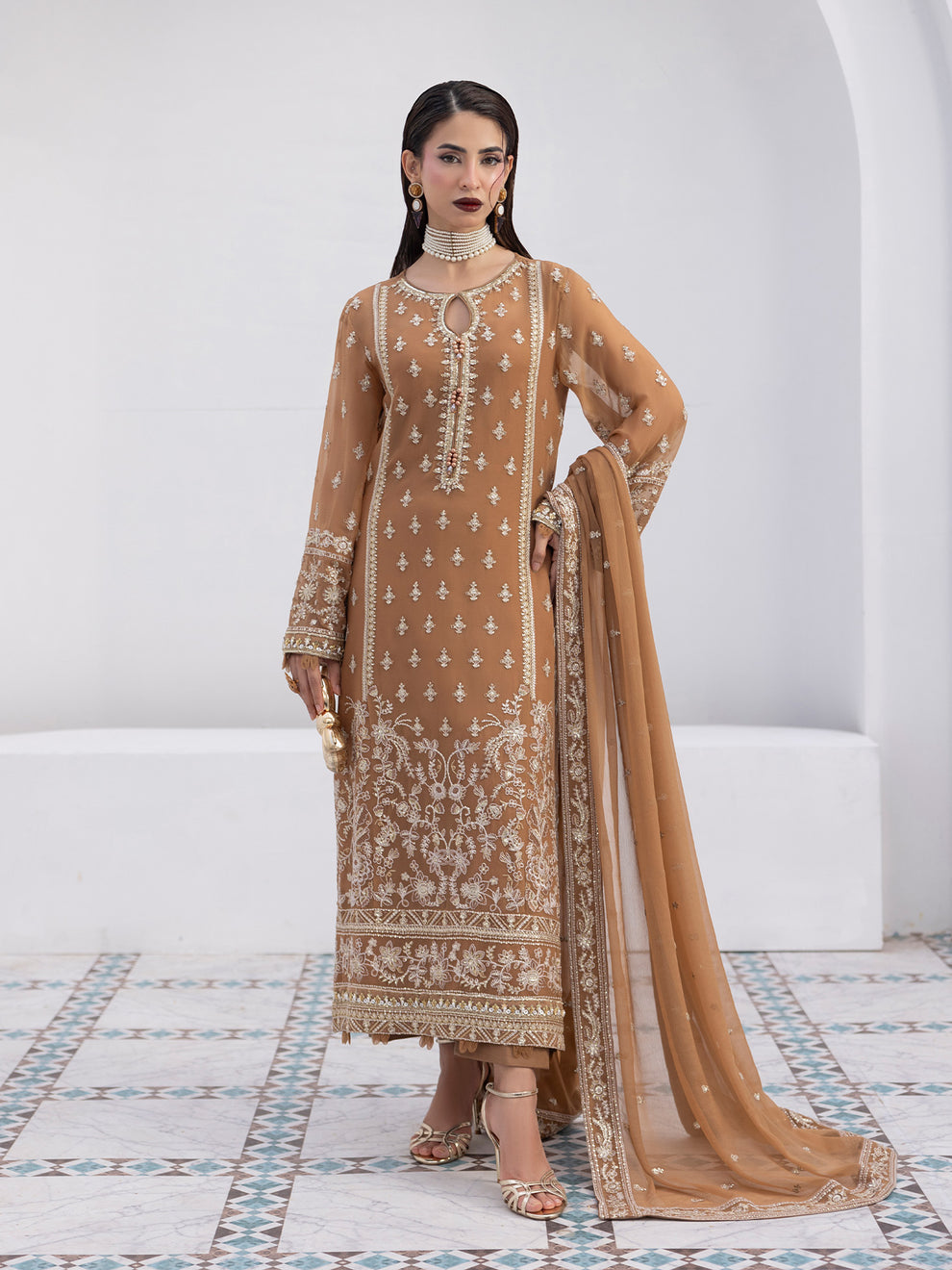 GULAAL | Maeri Luxury Chiffion '26 | Mirage Pakistani designer dress is available @lebaasonline. The Pakistani Wedding dresses of Maria B, Gulaal can be customized for Bridal/party wear. Get express shipping in UK, USA, France, Germany for Asian Outfits USA. Maria B Sale online can be availed here!!
