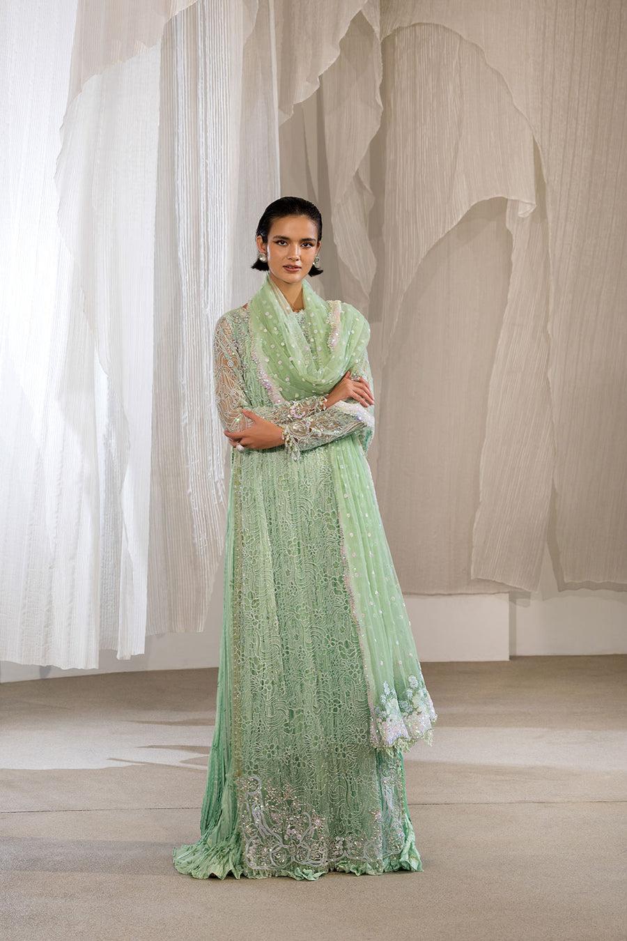 Sobia Nazir Festive ’26 NUR 03 bead embroidered honey net Pakistani designer suit