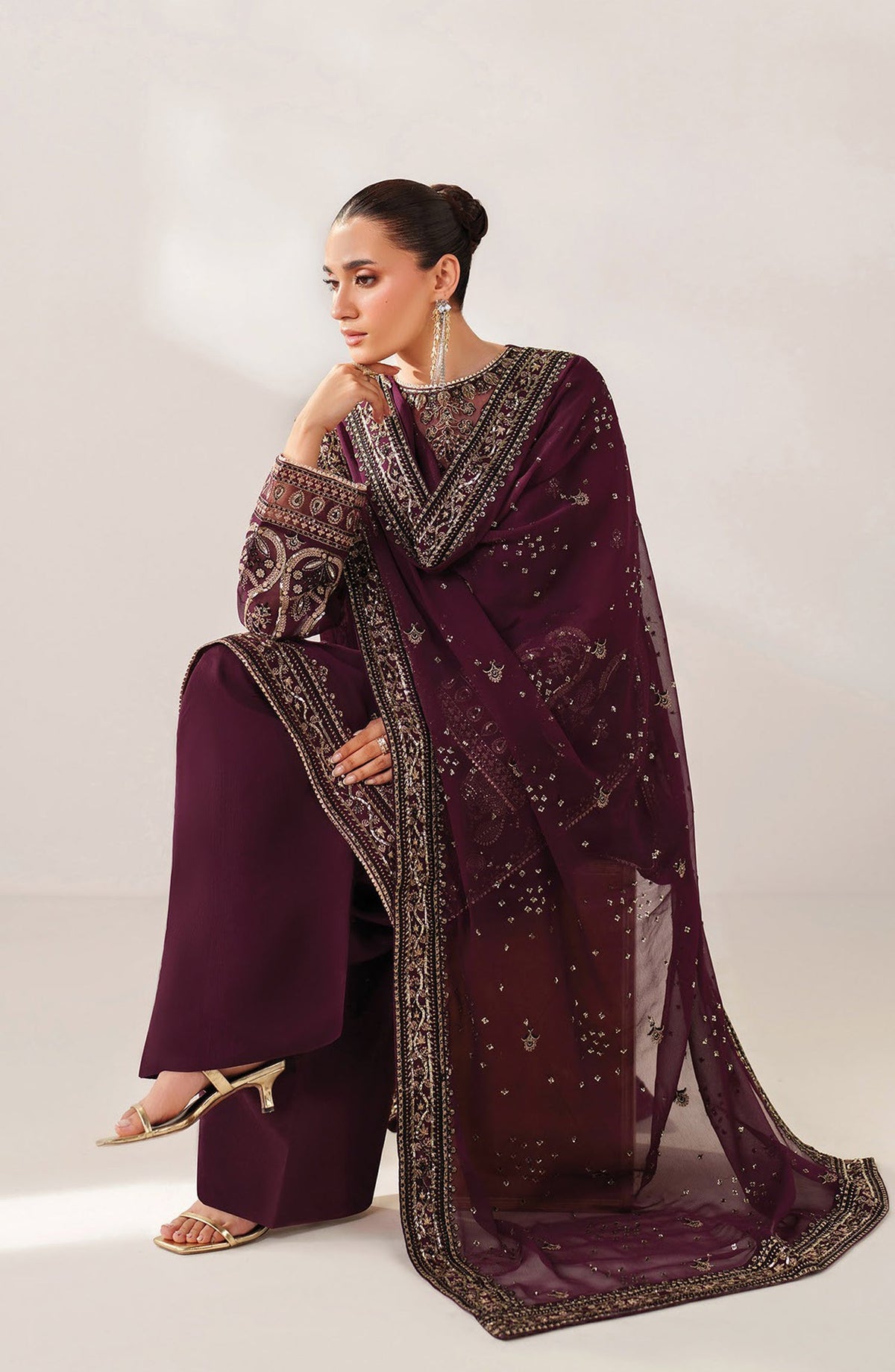 Buy Xenia | Formal Collection - Xenia - D-10 Nuri - XF25LFR - Purple Online at Great Price! Available For UK, France & Germany. Baroque dresse from Pakistan & for SALE in the UK, USA, Manchester & London. Book now ready to wear & unstitched. Shop Wedding, festive, summer or winter branded outfits from Lebaasonline