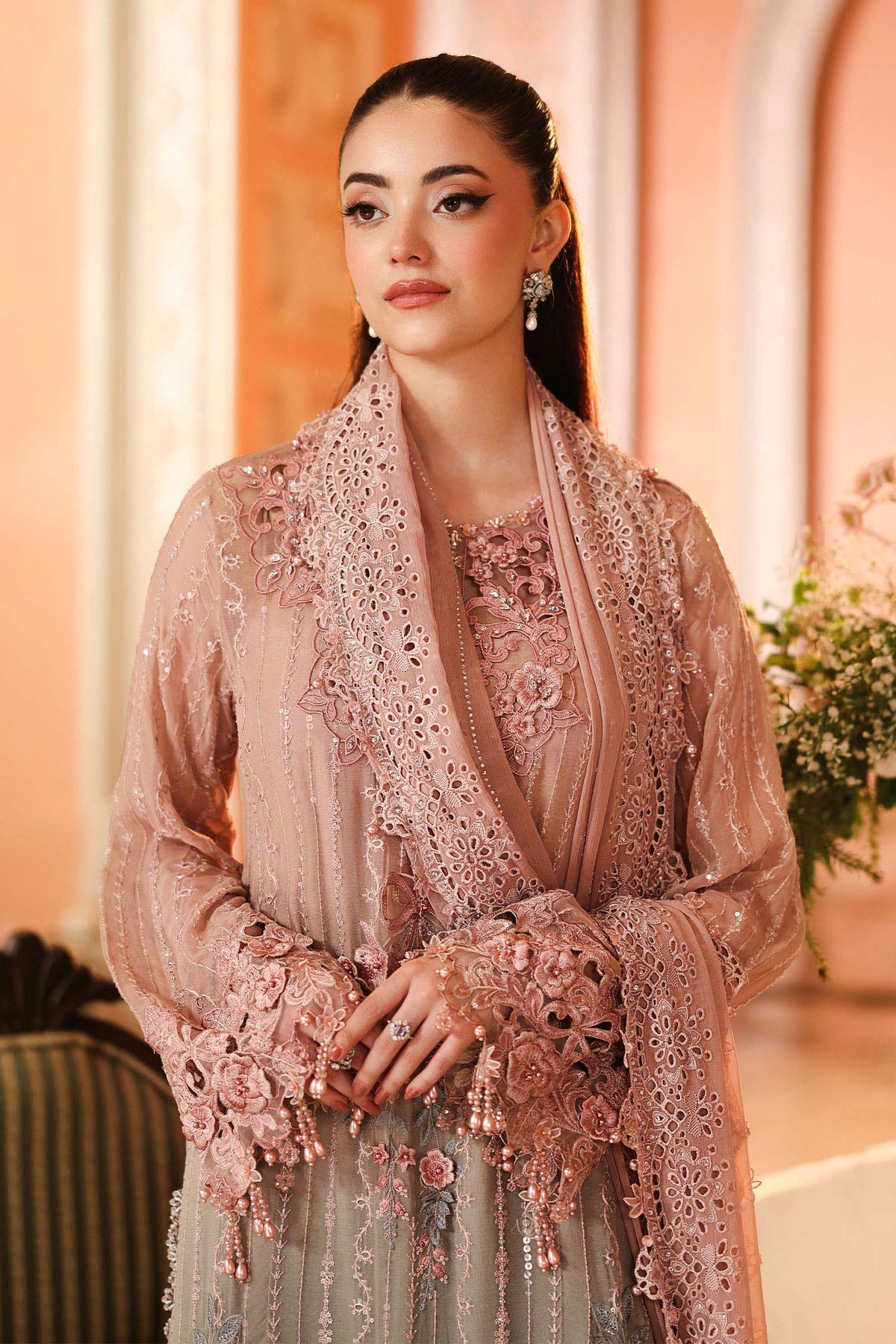 Shop Maria.B Chiffon Collection 2026 | Royal Tea Affair at Lebaasonline.co.uk. Discover elegant Pakistani designer chiffon suits, luxurious embroidery and timeless festive styles with worldwide delivery.