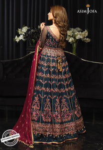 Buy ASIM JOFA | ISHQ-E-NAUBAHAR COLLECTION | AJN-16 Deep Teal color Pakistani Clothes online UK exclusively from lebaasonline website. We have Pakistani designer brands UK Asim Jofa, Maria B, Baroque UK. Get yours customized for Evening, Party Wear or Wedding dresses online USA, UK, France at Lebaasonline only.