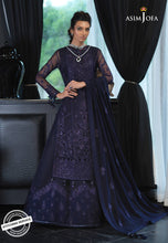 Load image into Gallery viewer, Buy ASIM JOFA | ISHQ-E-NAUBAHAR COLLECTION | AJN-20 Midnight Blue color Pakistani Clothes online UK exclusively from lebaasonline website. We have Pakistani designer brands UK Asim Jofa, Maria B, Baroque UK. Get yours customized for Evening, Party Wear or Wedding dresses online USA, UK, France at Lebaasonline only.