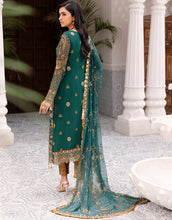 Load image into Gallery viewer, Buy EMAAN ADEEL | BELLE ROBE | EDITION 3 | Teal Dress @LebaasOnline Net Embroidered had mirror work, New Indian &amp; Pakistani Designer Partywear Suits at our DESIGNER BOUTIQUE UK is available with us PAKISTANI BRIDAL DRESSES ONLINE UK can be easily customized for evening/party wear. Get Express shipping in USA, Norway