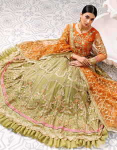 Buy EMAAN ADEEL | BELLE ROBE | EDITION 3 | Orange Dress @LebaasOnline Net Embroidered had mirror work, New Indian & Pakistani Designer Partywear Suits at our DESIGNER BOUTIQUE UK is available with us PAKISTANI WEDDING DRESSES ONLINE UK can be easily customized for evening/party wear Get Express shipping in USA, Norway