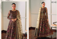 Load image into Gallery viewer, Buy BAROQUE CHANTELLE &#39;22 | Brown color available in Next day shipping @Lebaasonline. We are the Largest Baroque Designer Suits in London UK with shipping worldwide including USA, Canada, Norway. The Pakistani Wedding Chiffon Suits UK can be customized. Buy Baroque Suits online on SALE!