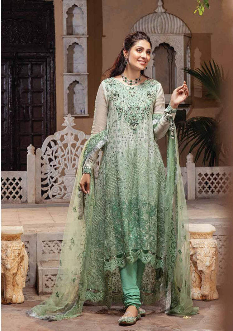 Mushq Dastaan Chikankari 2021 - GAUHAR | 06 Green Chikankari dress is exclusively available on lebasonline. We have largest varieties of Pakistani Designer Dress in UK of various brand such as Mushq 2021. The dresses are customized as Pakistani bridal dress in USA. Get your dress in UK USA from lebaasonline!