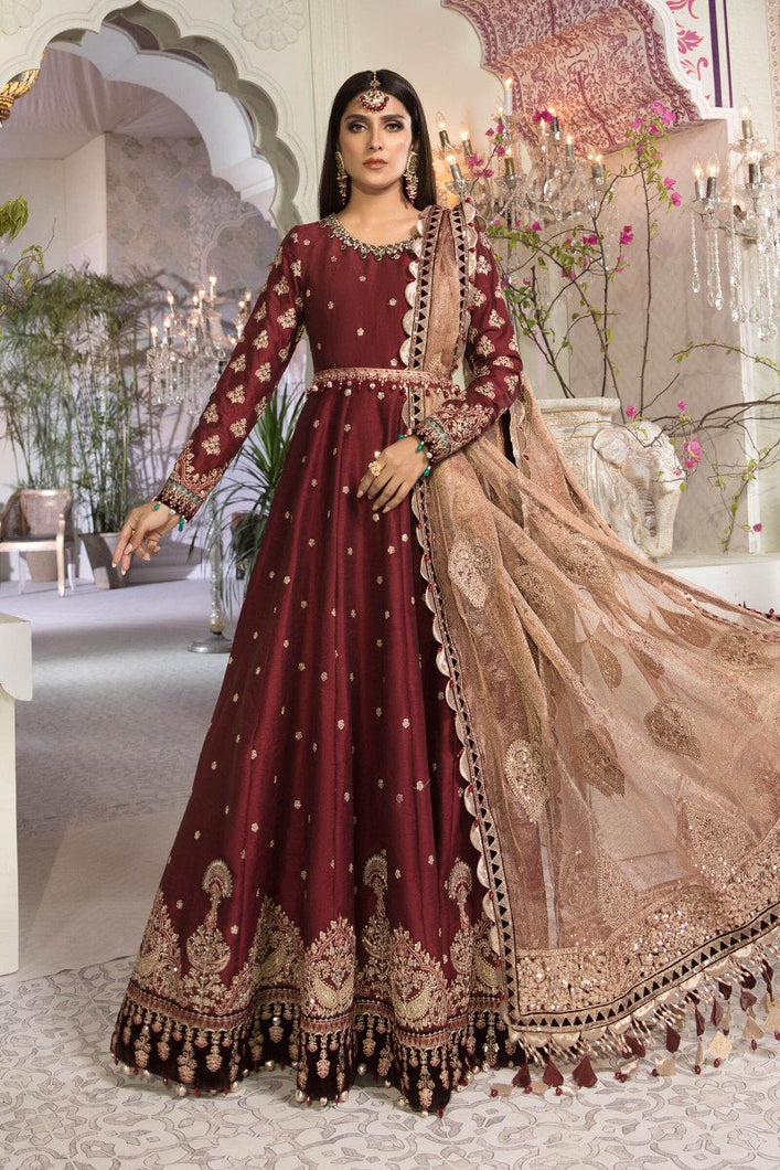 Buy Maria B Mbroidered Chiffon 2021 | BD-2204 Maroon and Salmon pink Chiffon Pakistani designer dresses in UK from our website We have all Pakistani designer clothes of Maria b Chiffon 2021 Imrozia, Sobia Nazir Various Pakistani boutique dresses can be bought online from our website Lebaasonline in UK , USA, America