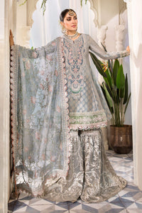 Buy Maria B Mbroidered Wedding 2022 | Pearl Blue and Ash Pink Chiffon Indian designer dresses online USA from our website We have all Pakistani designer clothes of Maria b Various Pakistani Bridal Dresses online UK Pakistani boutique dresses can be bought online from our website Lebaasonline in UK USA, America