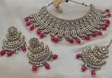 Load image into Gallery viewer, MEHNDI GOLD Bridal Jewellery Chocker set in red beads - LebaasOnline 