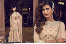 Load image into Gallery viewer, Buy SWAGAT VIOLET SNOW WHITE | 6608 Gold Kriva georgette top Santoon inner suit for this Party season. Get yourself customized with our Latest Indian Wedding Wear this Wedding season. We have elegant collection of various brands such as Swagat Vipul at our online store. Get outfit in USA UK Austria from Lebaasonline