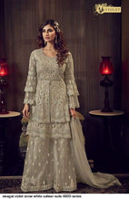 Load image into Gallery viewer, Buy SWAGAT VIOLET SNOW WHITE | 6609 Mehndi color Premium net top Maxima inner suit for this Party season. Get yourself customized with our Latest Indian Wedding Wear this Wedding season. We have elegant collection of various brands such as Swagat Vipul at our online store. Get outfit in USA UK Austria from Lebaasonline