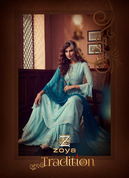 Divine Designer Sharara  by ZOYA Traditions 2020 at LebaasOnline