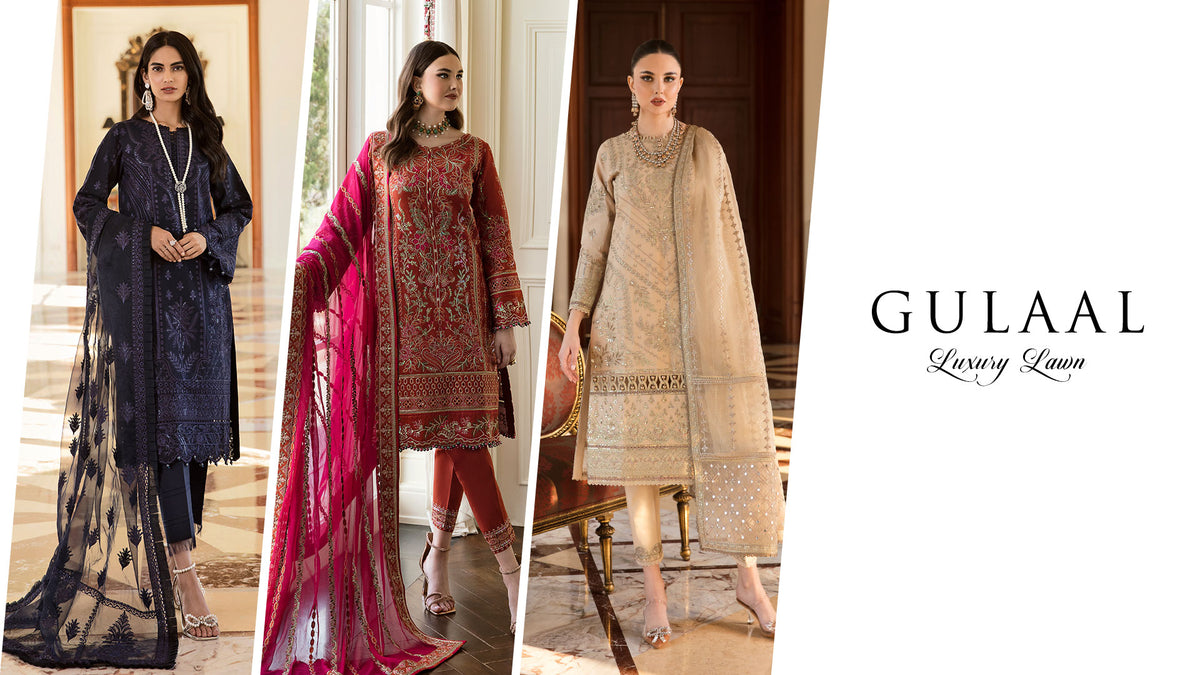 GULAAL LUXURY LAWN 2023 - VOL 1 | PAKISTANI SUITS | LEBAASONLINE