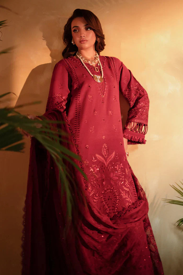 Nureh Embroidered Karandi '25 | Lebaasonline