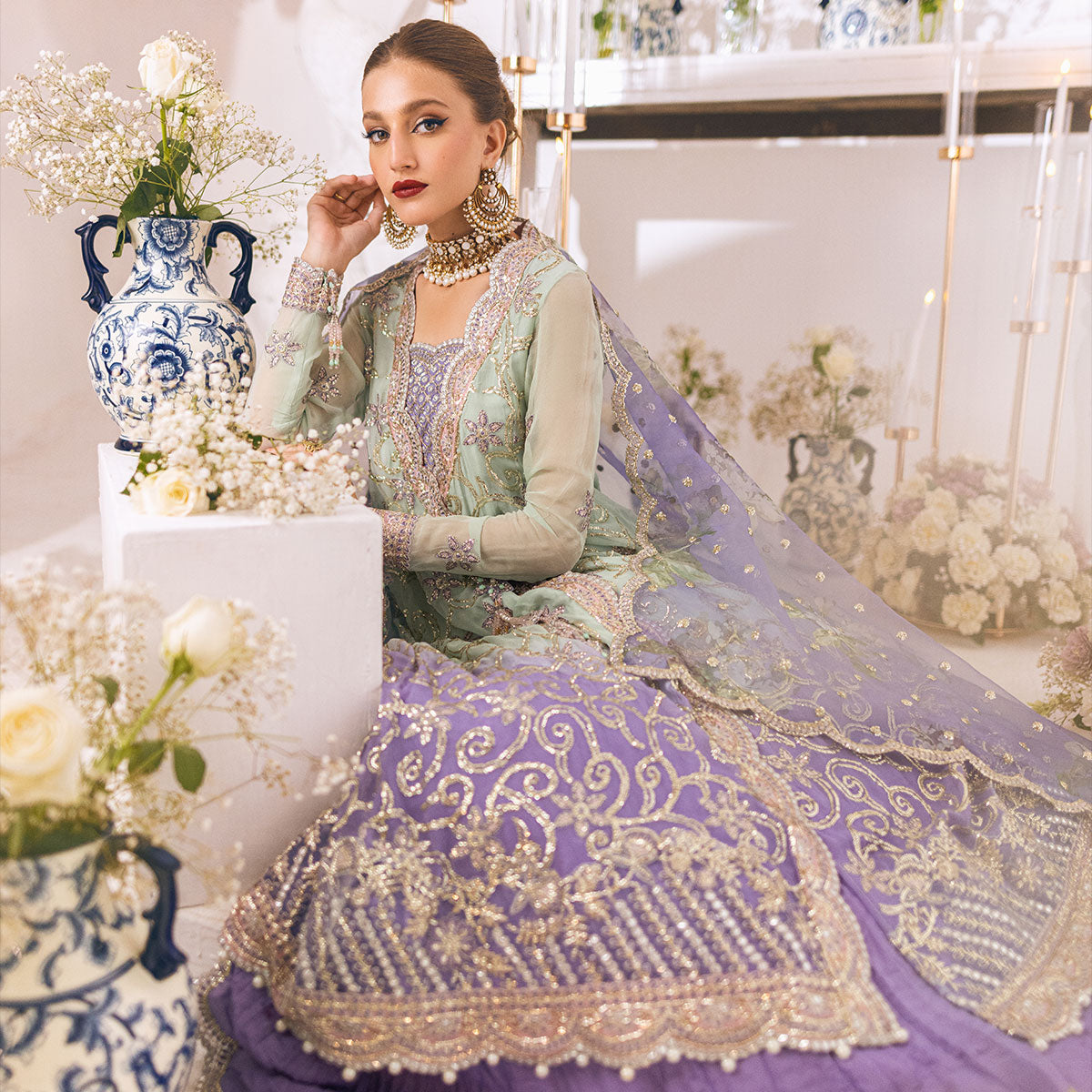 ROHEENAZ | SAWARIYA LUXURY KALIDAAR CHIFFON '23 | LEBAASONLINE