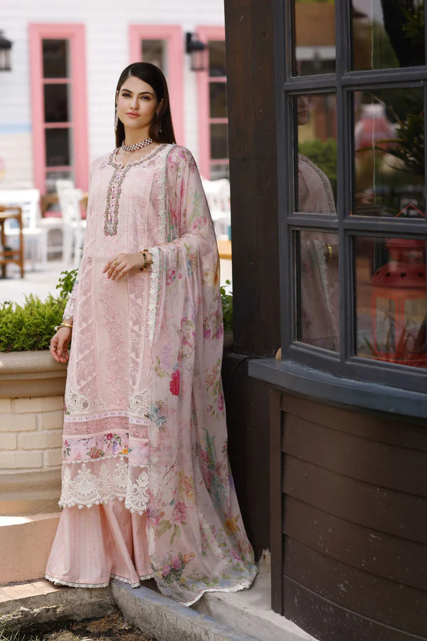 Noor by Saadia Asad | Eid Handwork Schiffli Laserkari '23 | LEBAASONLINE