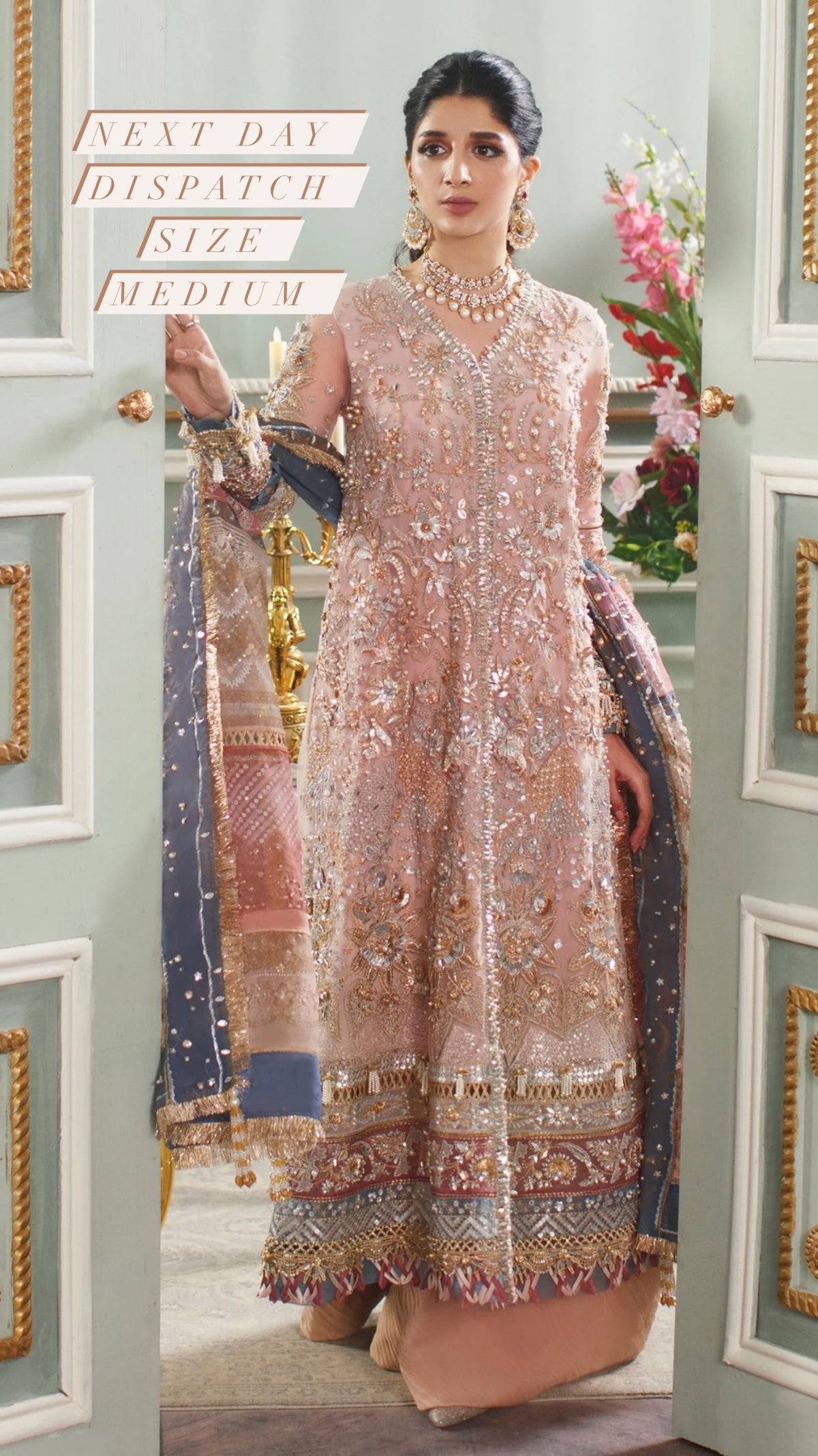 Pakistani designer dresses size Medium for next day delivery in UK