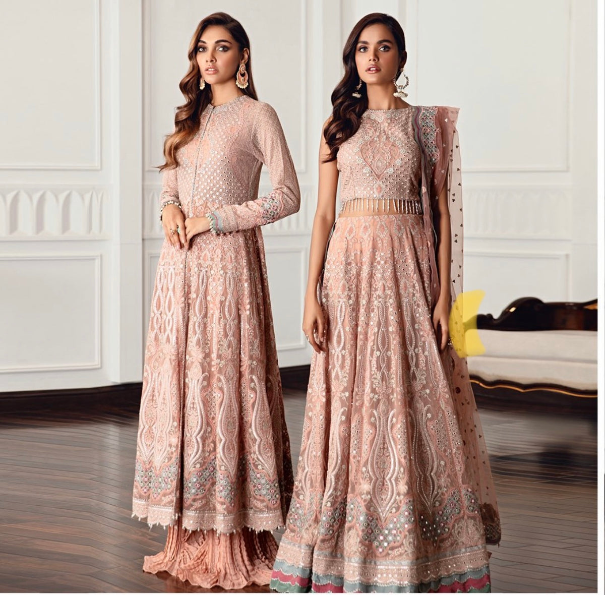 JAZMIN embroidered chiffon Pakistani wedding dresses 