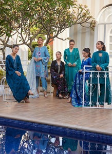 FARAH TALIB AZIZ | TARA LUXE II '25 Pakistani designer suits is available @lebaasonline. We have various Pakistani Bridal dresses online available in brands such as Mari B, Imrozia, Suffuse pret 2025 is best for evening/party wear. Get express shipping in UK, USA, France, Belgium from Lebaasonline in Pakistani SALE