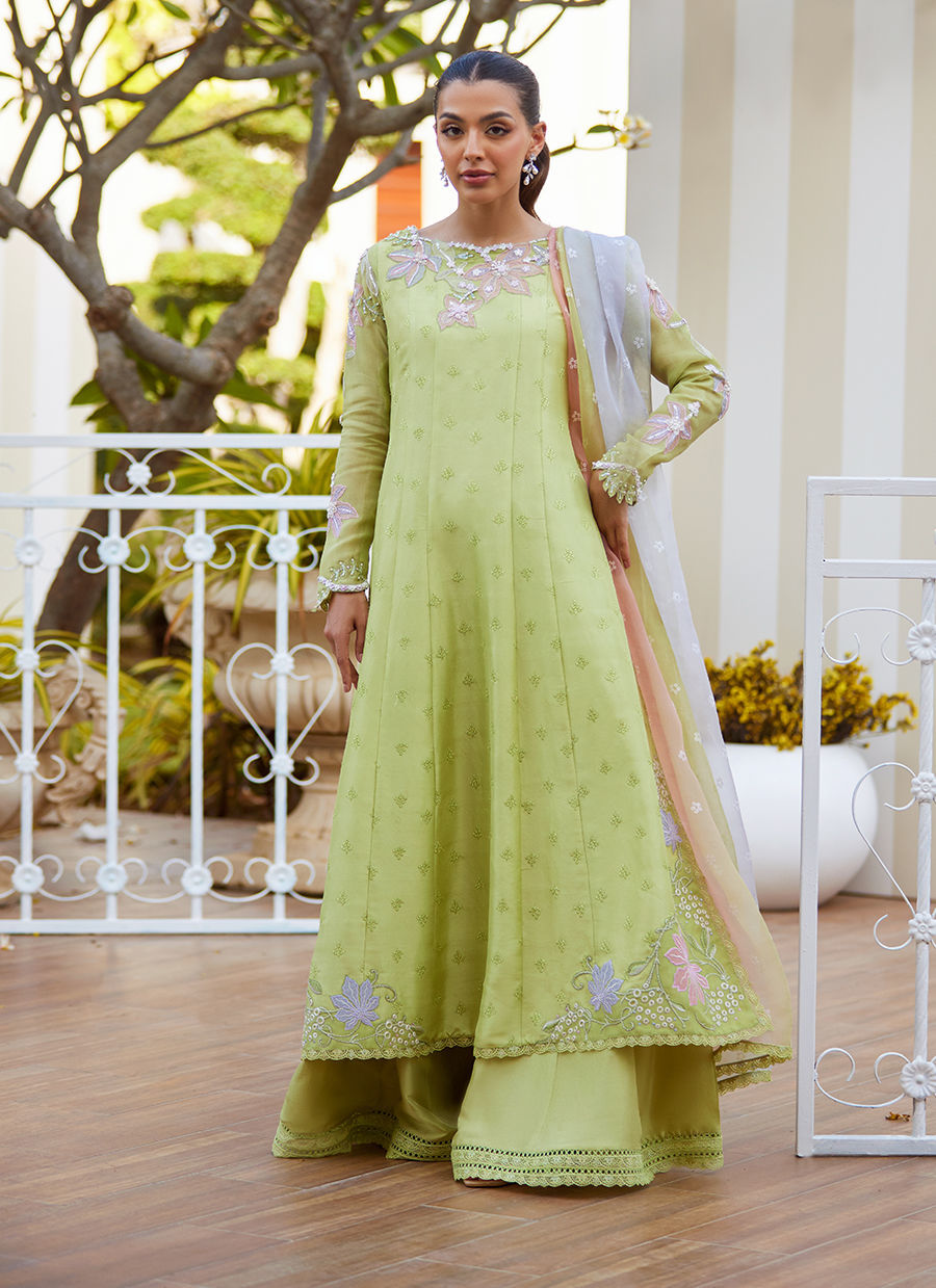 FARAH TALIB AZIZ | TARA LUXE II '25 Pakistani designer suits is available @lebaasonline. We have various Pakistani Bridal dresses online available in brands such as Mari B, Imrozia, Suffuse pret 2025 is best for evening/party wear. Get express shipping in UK, USA, France, Belgium from Lebaasonline in Pakistani SALE
