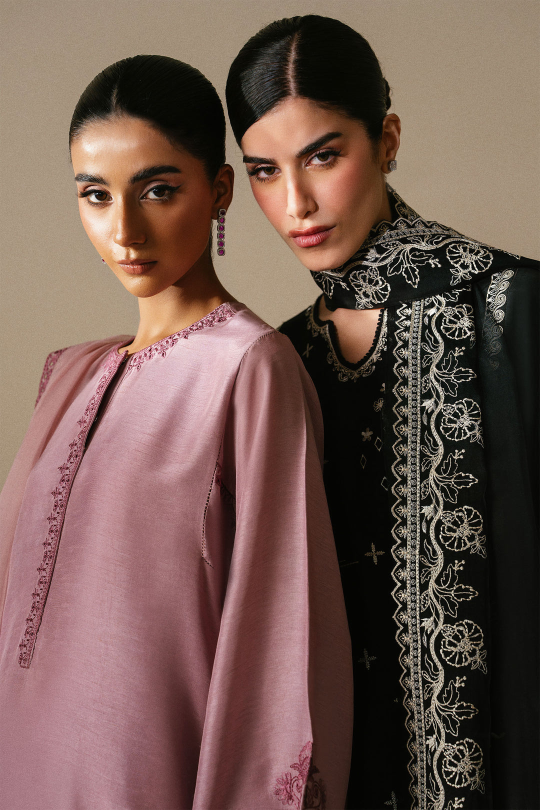 Buy ZAHA | SERAE SILK '25 Online Pakistani designer dresses at Great Price! Available For Next Day Delivery in UK, France & Germany. Zaha dresses created by Khadija Shah from Pakistan & for SALE in the UK, USA, Manchester & London. Book now ready to wear & unstitched at Lebaasonline.