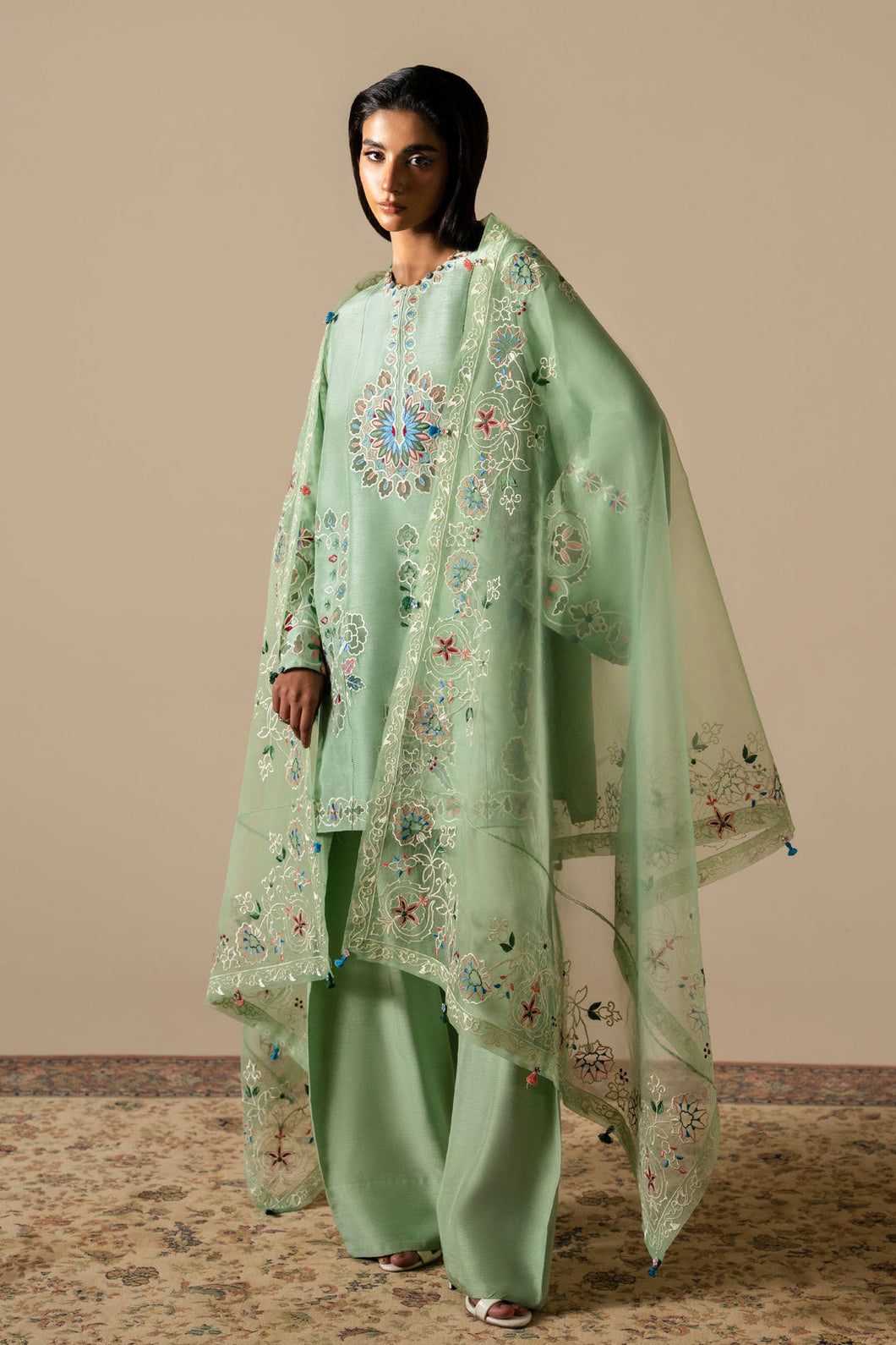 Buy ZAHA | SERAE SILK '25 Online Pakistani designer dresses at Great Price! Available For Next Day Delivery in UK, France & Germany. Zaha dresses created by Khadija Shah from Pakistan & for SALE in the UK, USA, Manchester & London. Book now ready to wear & unstitched at Lebaasonline.