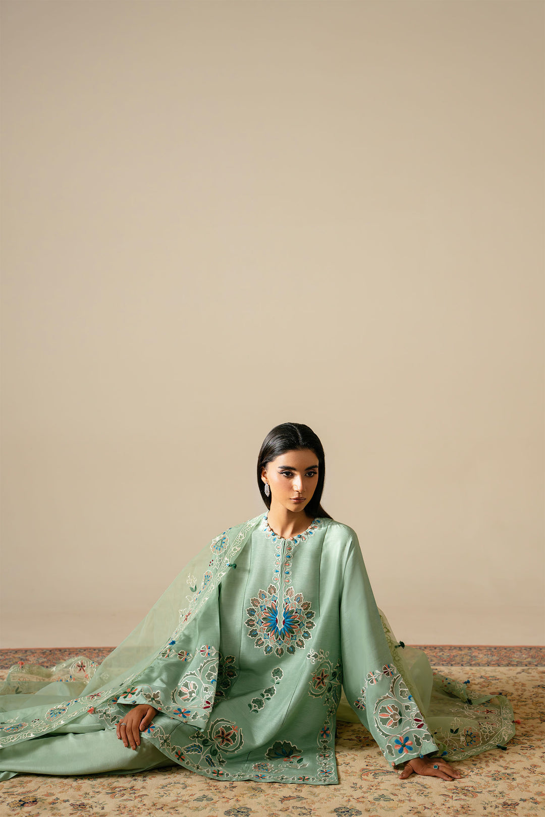 Buy ZAHA | SERAE SILK '25 Online Pakistani designer dresses at Great Price! Available For Next Day Delivery in UK, France & Germany. Zaha dresses created by Khadija Shah from Pakistan & for SALE in the UK, USA, Manchester & London. Book now ready to wear & unstitched at Lebaasonline.