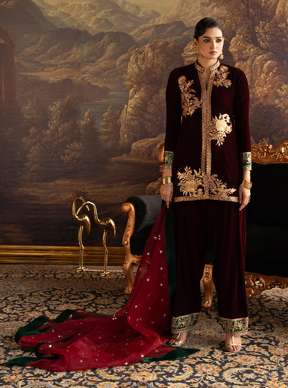 ZAINAB CHOTTANI VELURA VELVET EDIT '25 Velvet salwar kameez UK, Embroidered Collection at our Pakistani Designer Dresses Online Boutique. Pakistani Clothes Online UK- SALE, Zainab Chottani Wedding Suits, Luxury Lawn & Bridal Wear & Ready Made Suits for Pakistani Party Wear UK on Discount Price