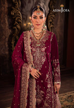 Load image into Gallery viewer, Buy ASIM JOFA | MAKHMAL - WEDDING VELVET Collection this New collection of ASIM JOFA WINTER LAWN COLLECTION 2023 from our website. We have various PAKISTANI DRESSES ONLINE IN UK, ASIM JOFA CHIFFON COLLECTION. Get your unstitched or customized PAKISATNI BOUTIQUE IN UK, USA, UAE, FRACE , QATAR, DUBAI from Lebaasonline 